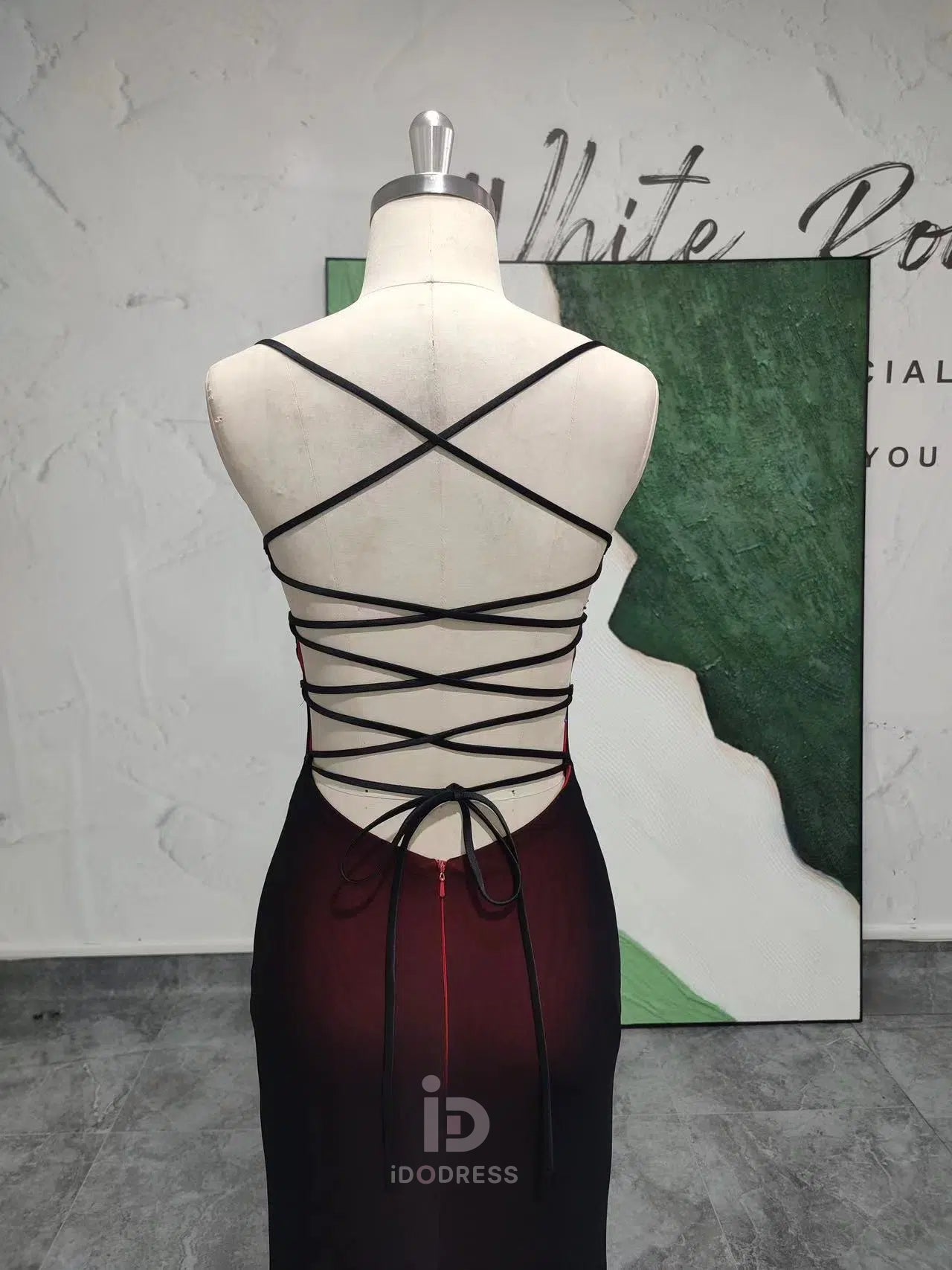 Criss Cross Back Mesh Party Dress