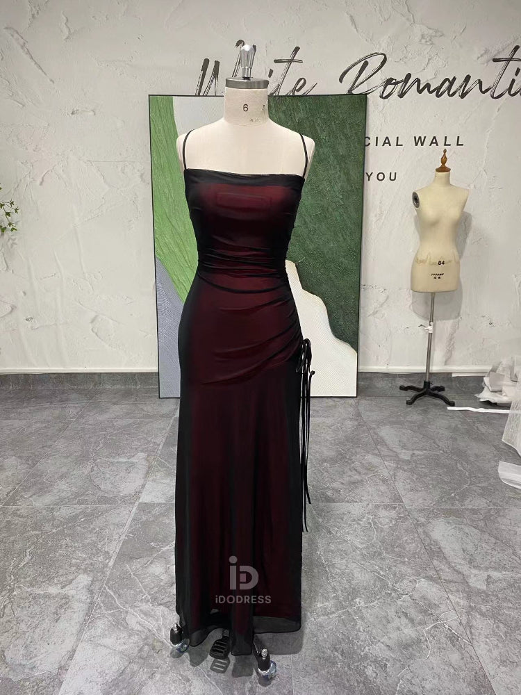 Black and Red Mesh Prom Dress