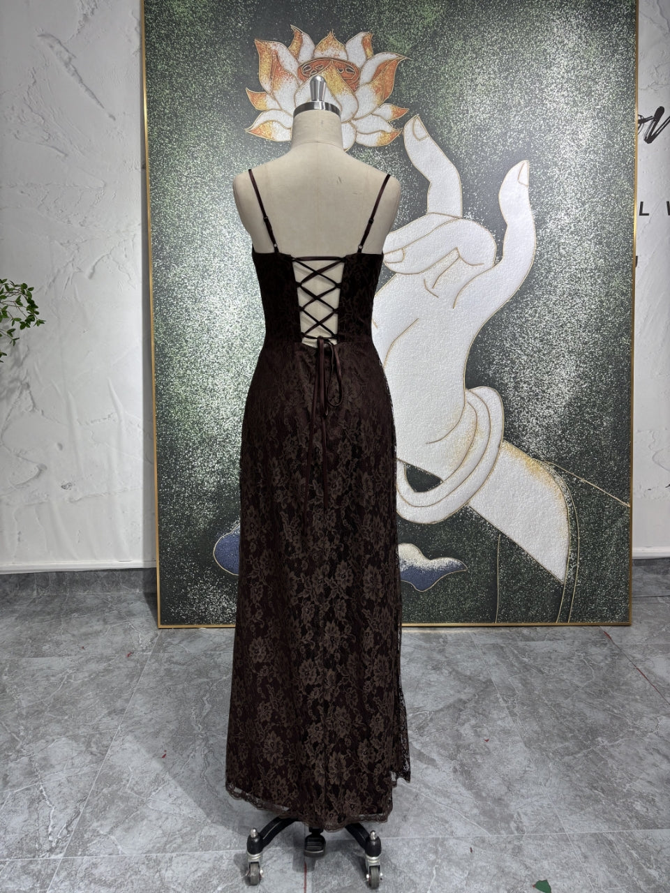 Sleeveless Brown Prom Dress