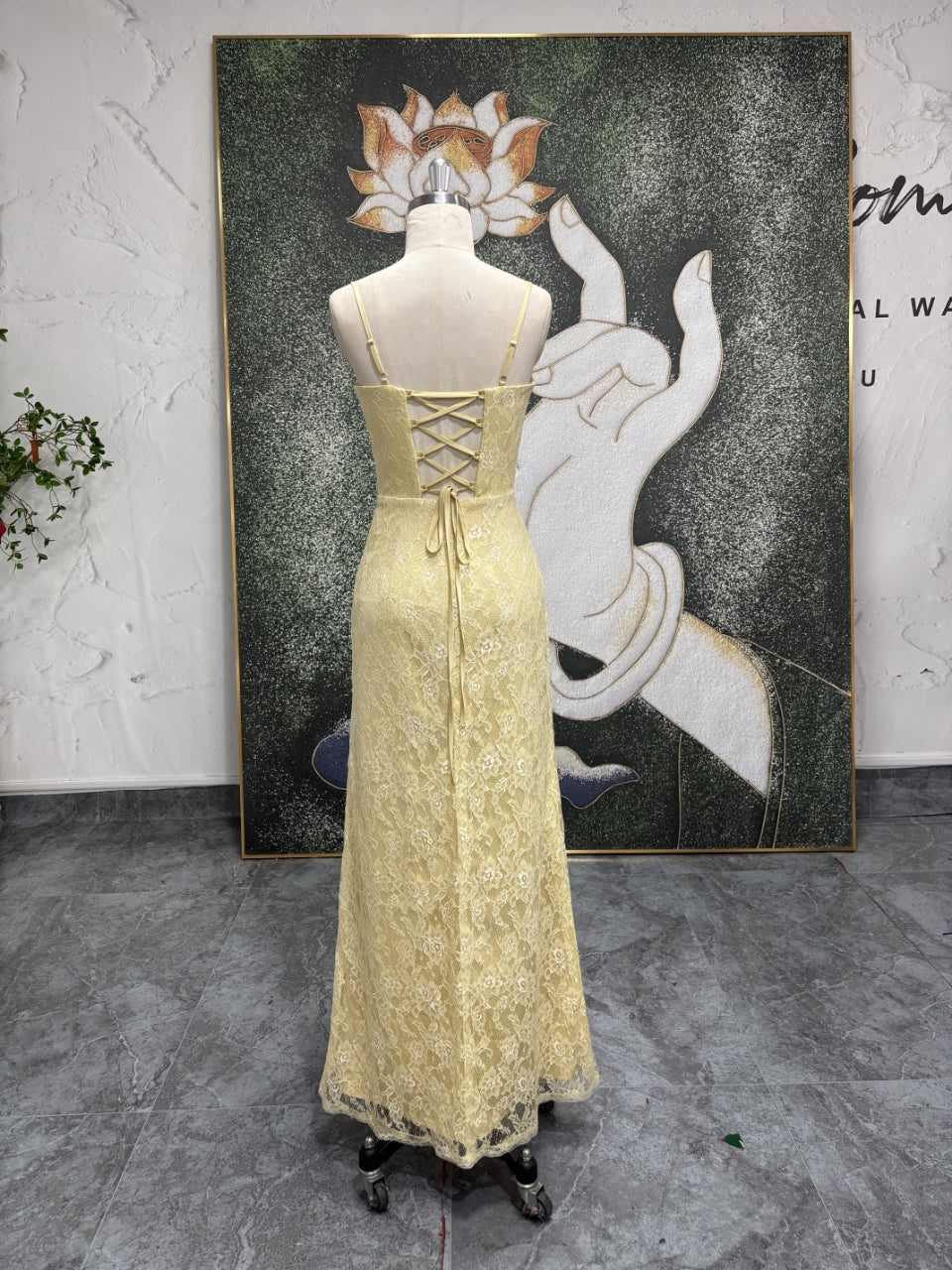 Yellow Lace Wedding Guest Dress